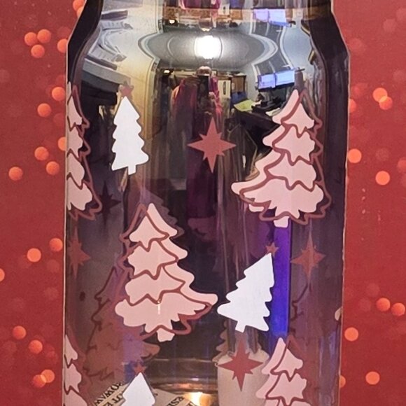 NWT Pink Christmas Tree Drinking Glasses - Set of 2 - Picture 2 of 3